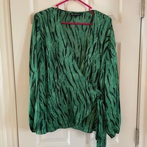 Emerald green I.N.C wrap around blouse